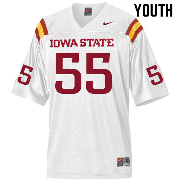 Youth #55 Darrell Simmons Iowa State Cyclones College Football Jerseys Sale-White